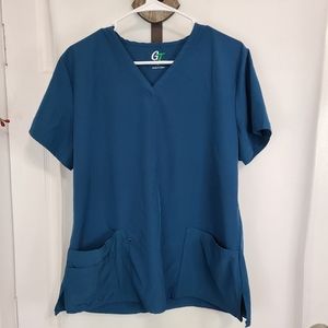 GT Preformance Woman's Hospital Work Scrubs, Size: Large Color: Blue